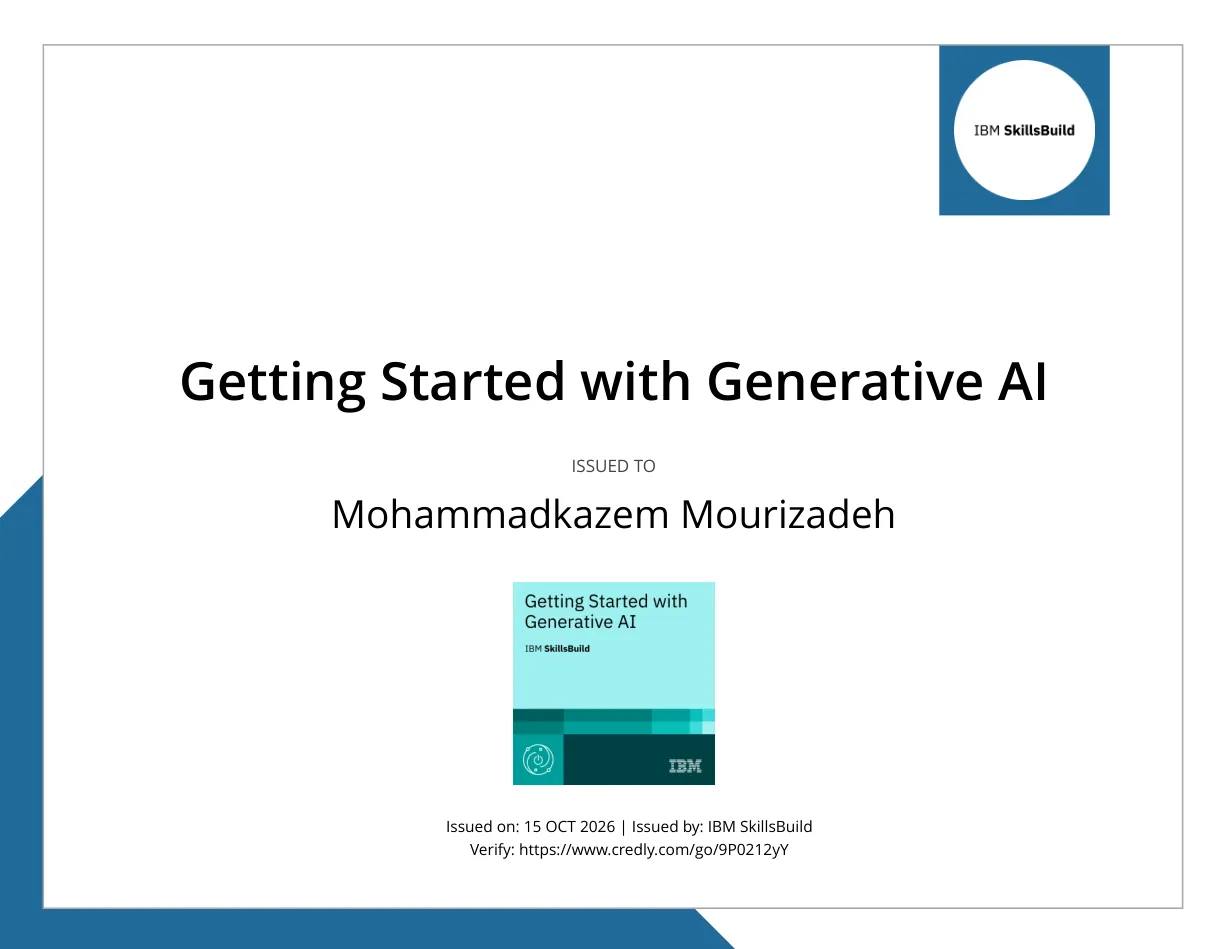 IBM SkillsBuild certificate: Generative AI
